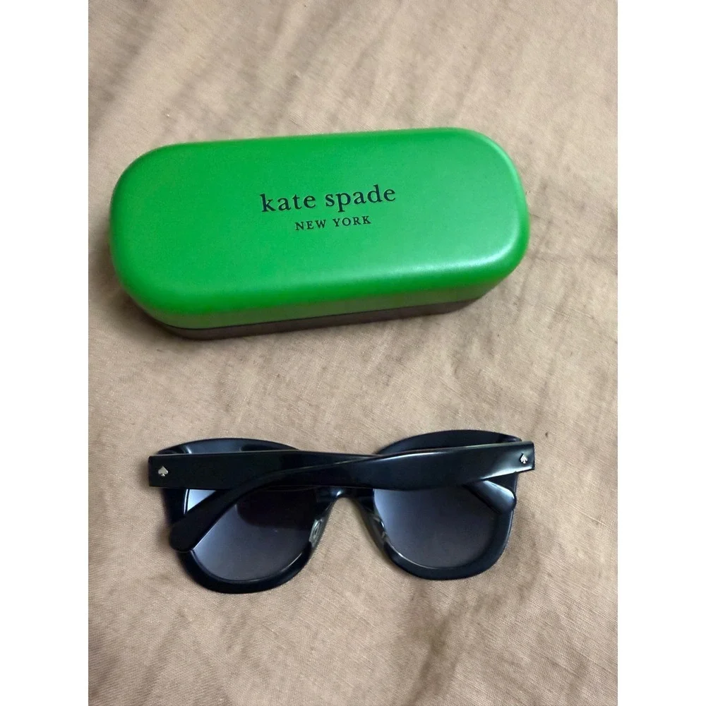 Kate Spade Belah/S Black Cat Eye Sunglasses Gold Glitter Detail